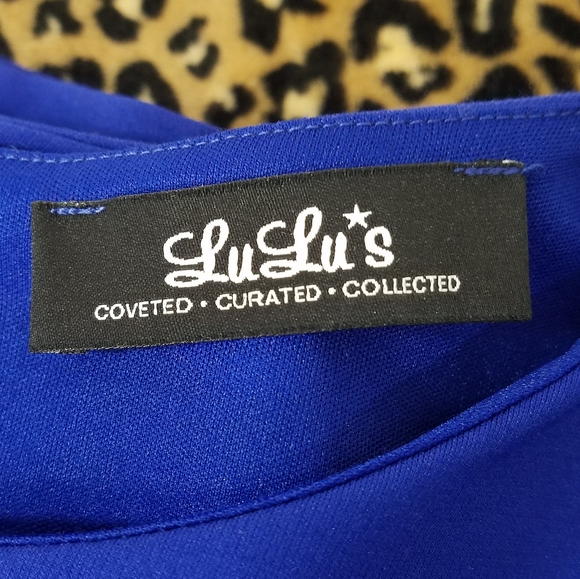 LuLu's Dress Fit & Flare Royal Blue Medium - Picture 7 of 14
